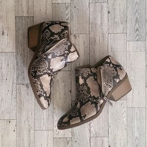 Size 7 snake print booties
